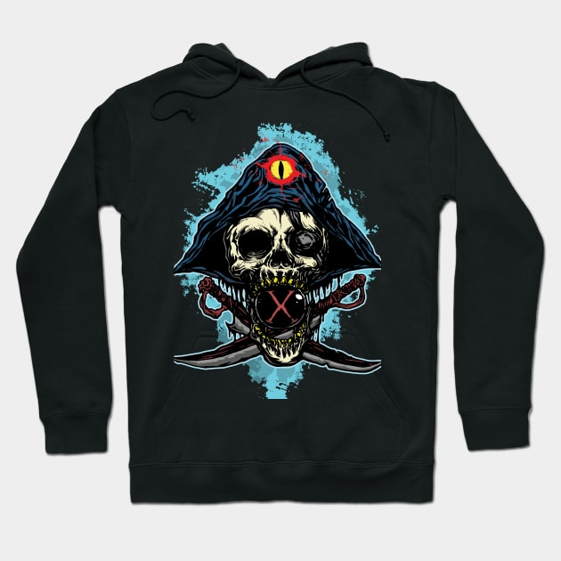 PIRATE SKULL Hoodie by ROSAIMAN